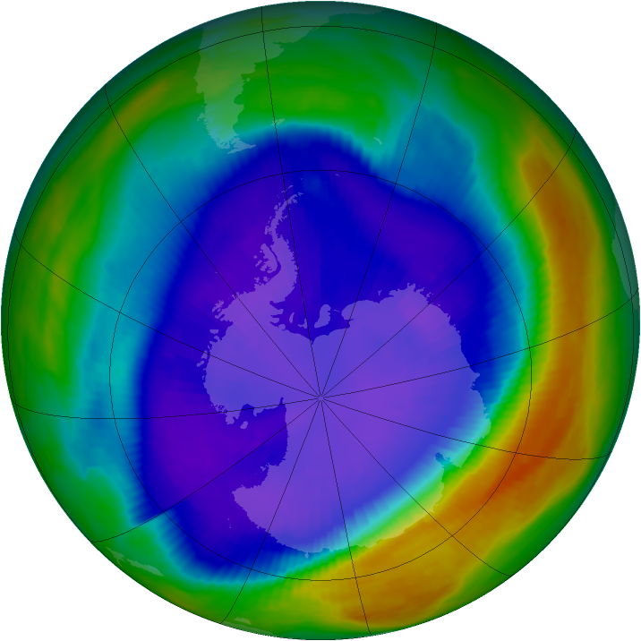 Antarctic ozone map for 12 September 2000